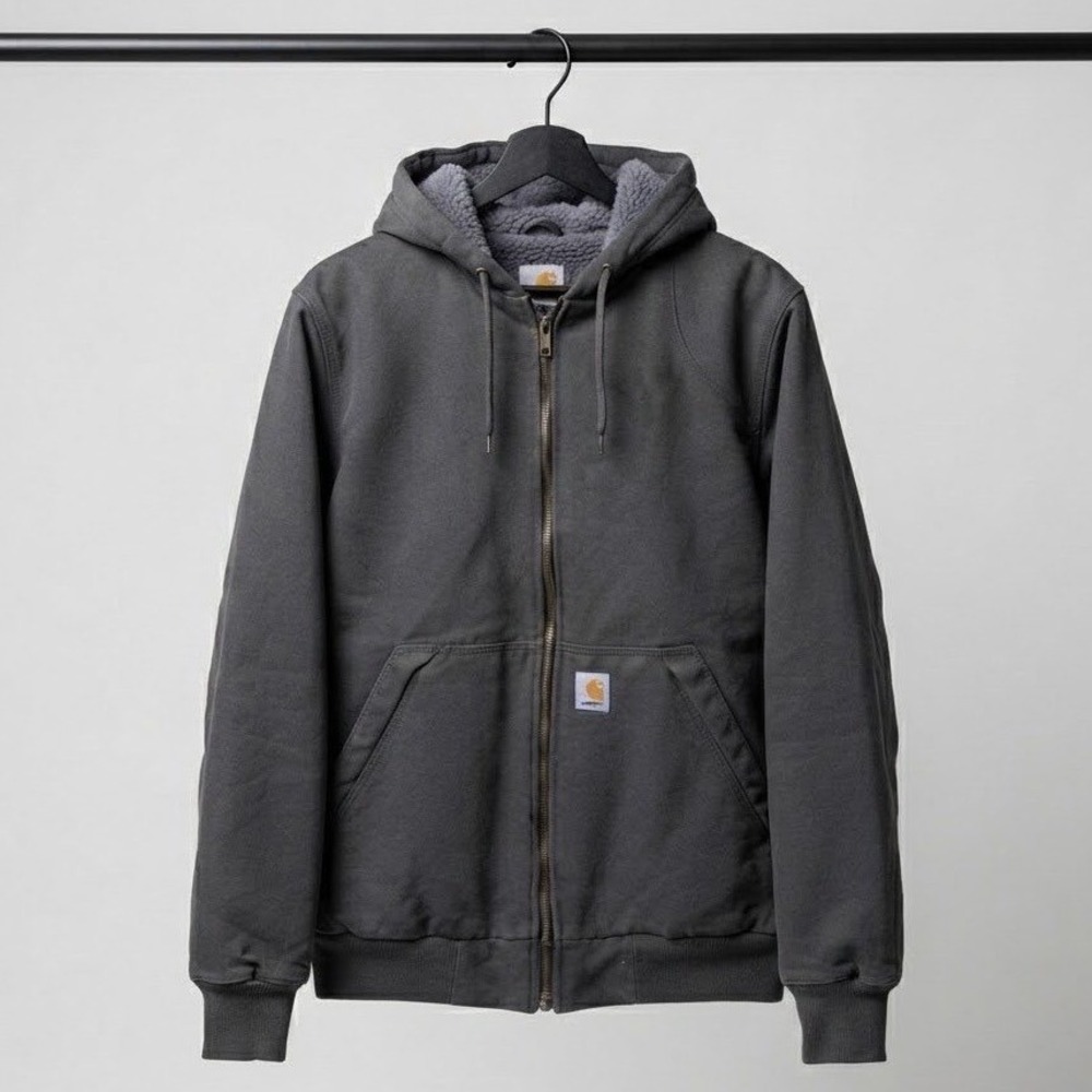 Carhartt Rain Defender Sherpa Lined Full Zip Hoodie Carbon Grey TS3308-M Mens M